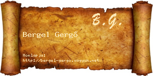 Bergel Gergő névjegykártya